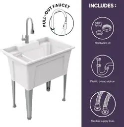 Freestanding Utility Sink with Stainless… — Photo 2