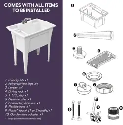 Freestanding Utility Sink with Stainless… — Photo 3