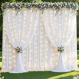 10x10ft White Backdrop Curtains with… — Photo 1