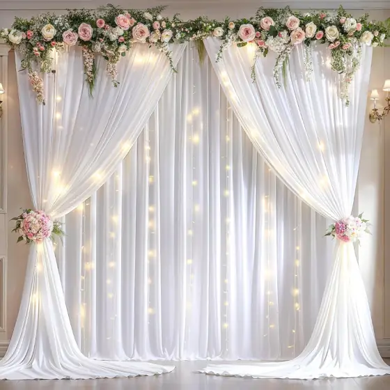 10x10ft White Backdrop Curtains with… — Photo 2