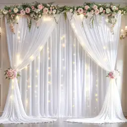 10x10ft White Backdrop Curtains with… — Photo 2