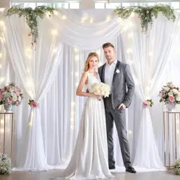 10x10ft White Backdrop Curtains with… — Photo 3