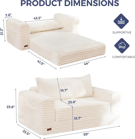 MAXYOYO Convertible Sofa Bed, Pull-Out… — Photo 2