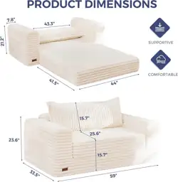 MAXYOYO Convertible Sofa Bed, Pull-Out… — Photo 2