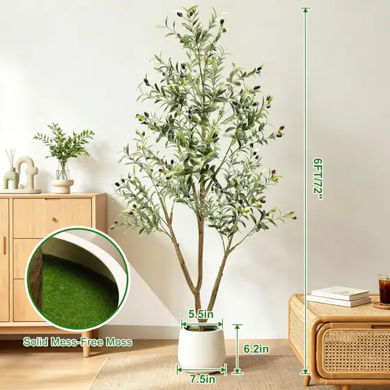 6FT Artificial Olive Tree with… — Photo 2