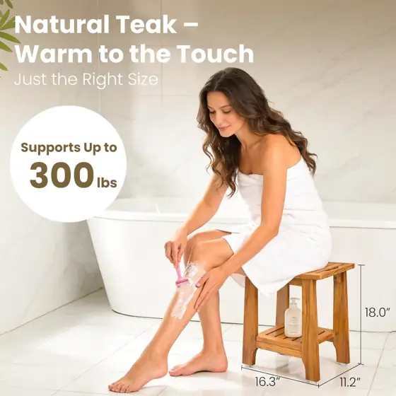 NNN 18" Standard Teak Shower… — Photo 2