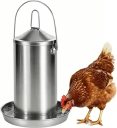 Stainless Steel Chicken Waterer Gravity-Fed… — Photo 1