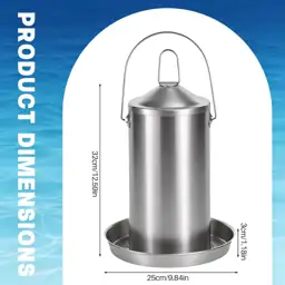 Stainless Steel Chicken Waterer Gravity-Fed… — Photo 3