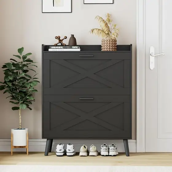 Homleke Farmhouse Shoe Storage Cabinet… — Photo 1