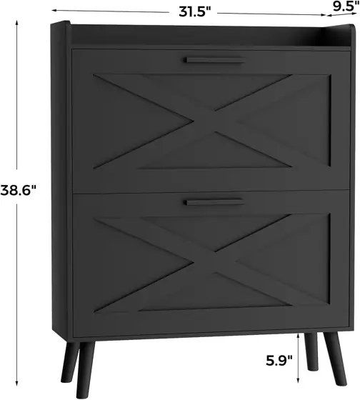 Homleke Farmhouse Shoe Storage Cabinet… — Photo 2