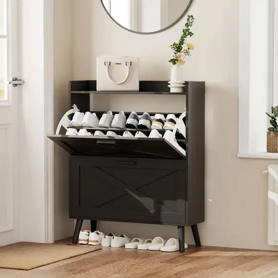 Homleke Farmhouse Shoe Storage Cabinet… — Photo 3