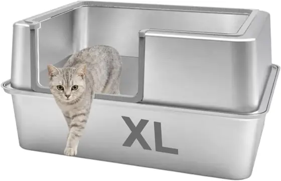 High Sided,XL Stainless Steel Cat… — Photo 1