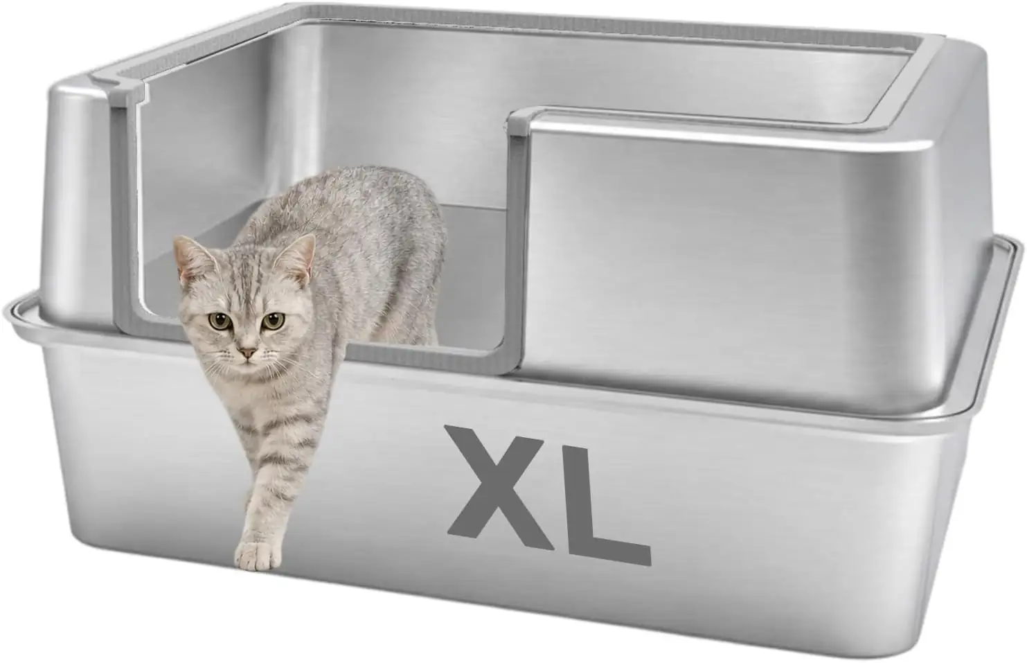 High Sided,XL Stainless Steel Cat… — Photo 1