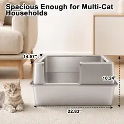 High Sided,XL Stainless Steel Cat… — Photo 2