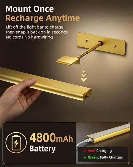 EZVALO Wall Picture Light, 4800mAh… — Photo 3