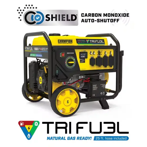 11,500/9,200-Watt Tri-Fuel Portable Generator with… — Photo 1