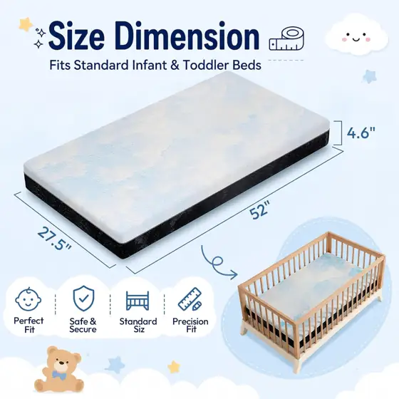Crib Mattress 52x27 Dual Memory… — Photo 2