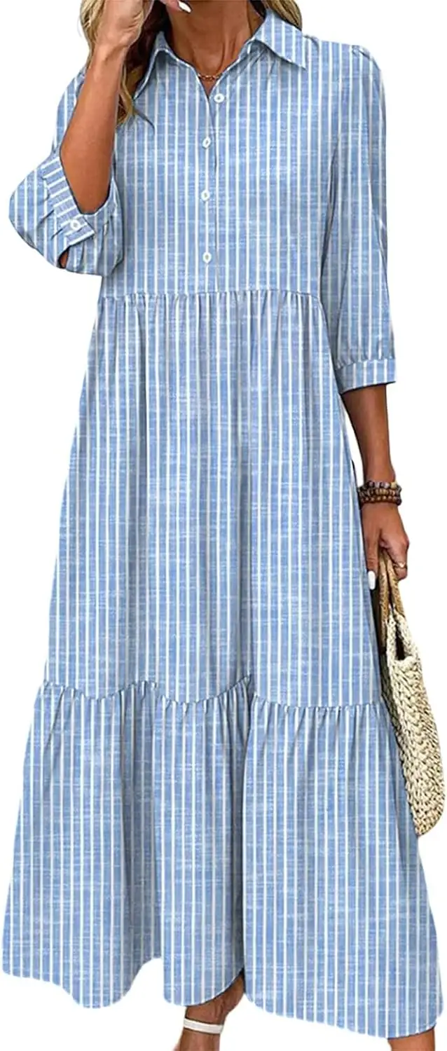 XNC Womens Striped Tiered Maxi… — Photo 1