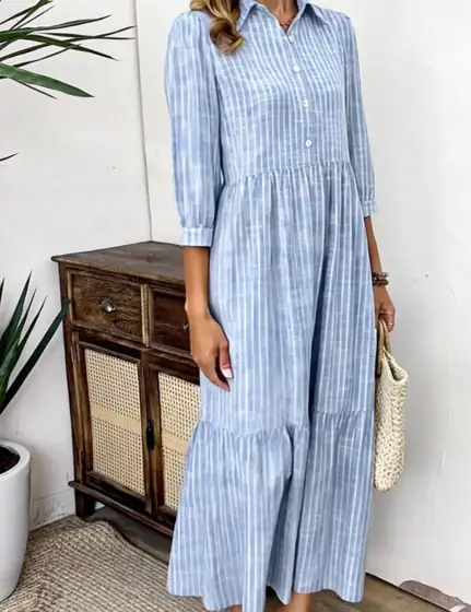 XNC Womens Striped Tiered Maxi… — Photo 2