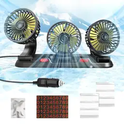 Portable 3-Head Car Cooling Fan… — Photo 1
