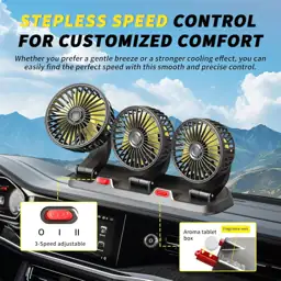 Portable 3-Head Car Cooling Fan… — Photo 4