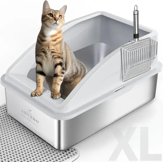 AIPERRO Stainless Steel Litter Box… — Photo 1