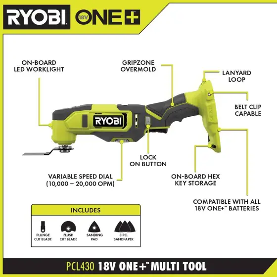 RYOBI ONE+ 18V Cordless Oscillating… — Photo 3