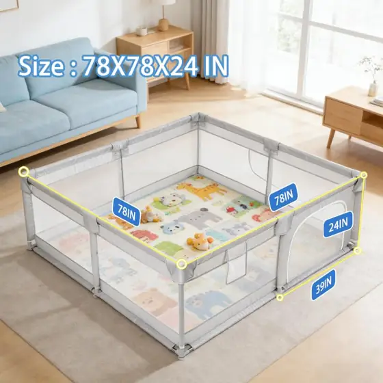 Large Baby Playpen 78"x78",Indoor &… — Photo 2