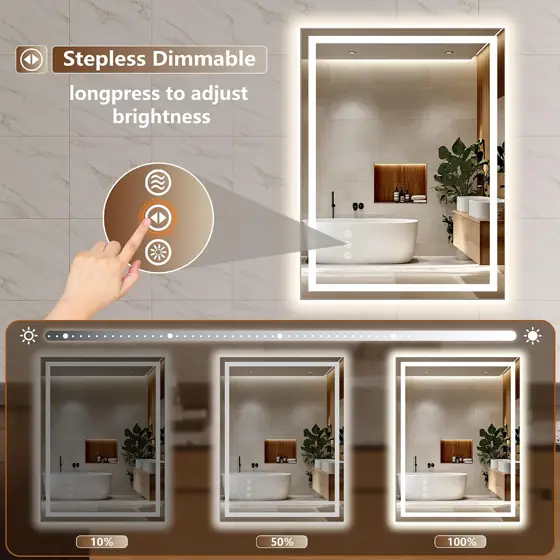 28x36 LED Bathroom Mirror Anti-Fog… — Photo 3