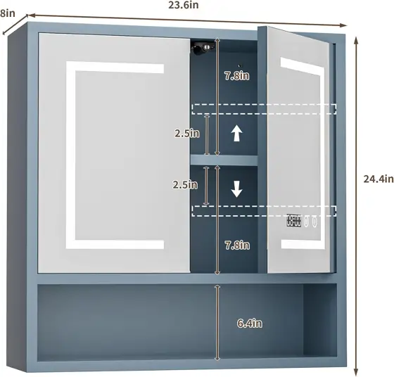 Bathroom Medicine Cabinet with Mirror,… — Photo 2