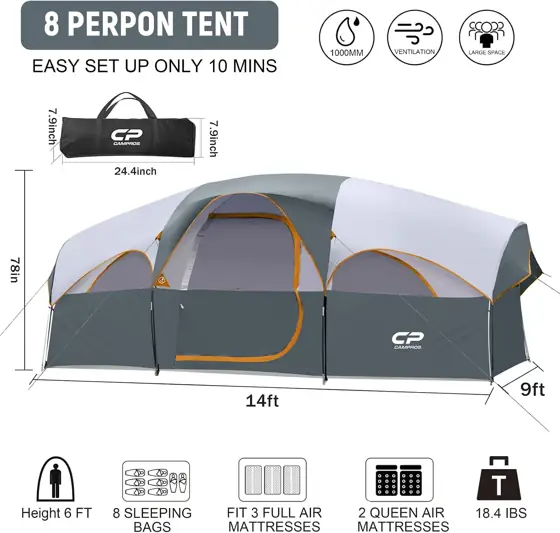 CAMPROS CP 8 Person Camping… — Photo 2