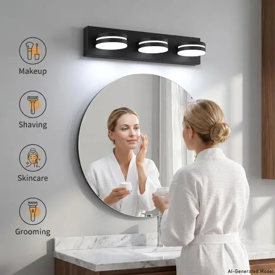 3-Light Bathroom Vanity LED, 24-inch… — Photo 3