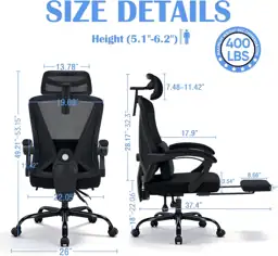 Office Chair with Footrest, Adjustable… — Photo 2