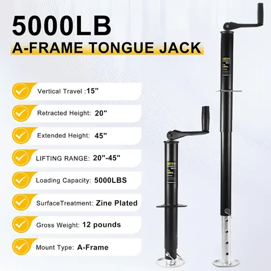 5000 lbs A-Frame Trailer Jack,… — Photo 2