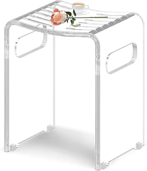 Modern Acrylic Shower Bench, Clear… — Photo 1