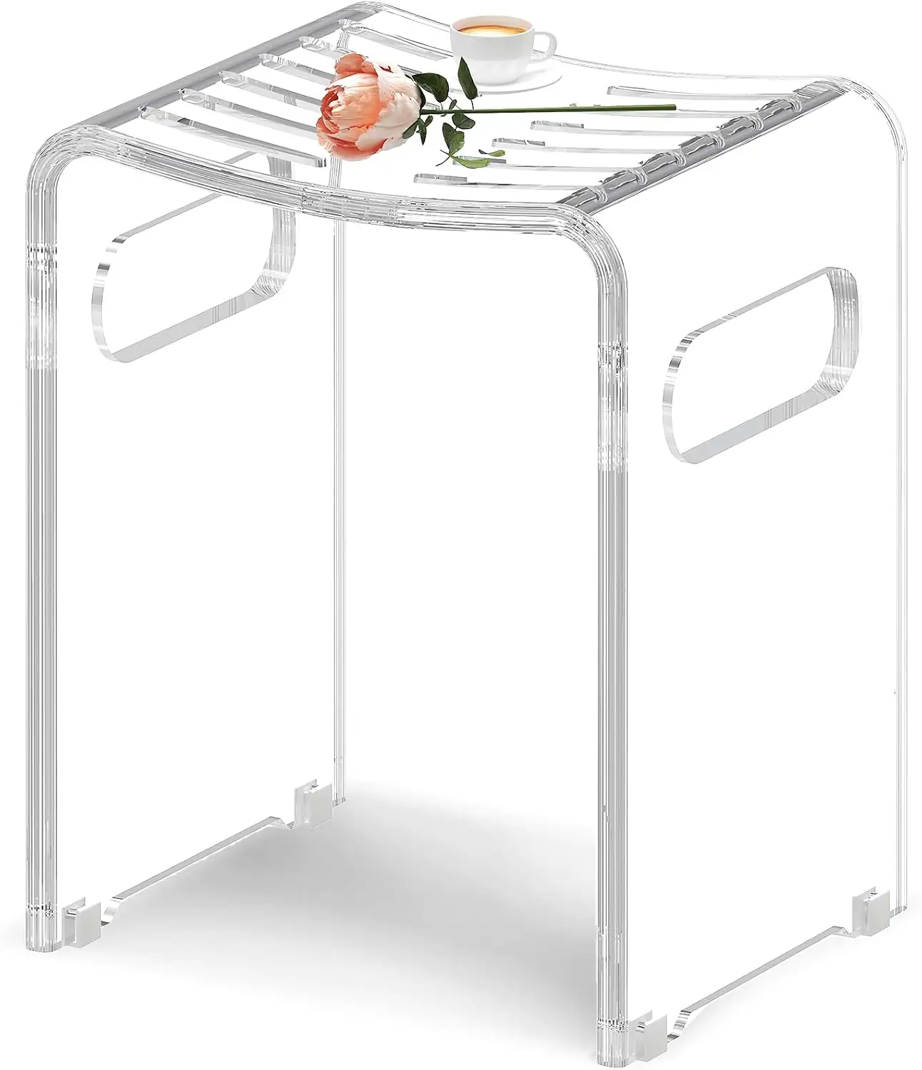 Modern Acrylic Shower Bench, Clear… — Photo 1