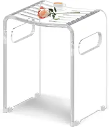 Modern Acrylic Shower Bench, Clear… — Photo 1