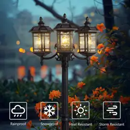 Emliviar 3-Head Solar Post Lamp,… — Photo 3