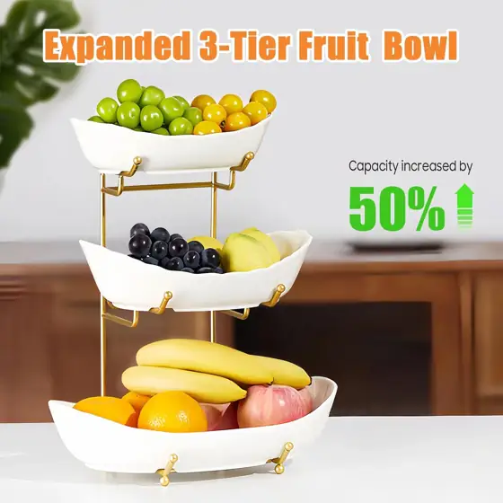 3 Tier Fruit Basket, Ceramic… — Photo 3