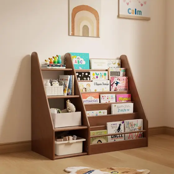 DONGMUWUEJEE Solid Wood Kids Bookshelf,… — Photo 1