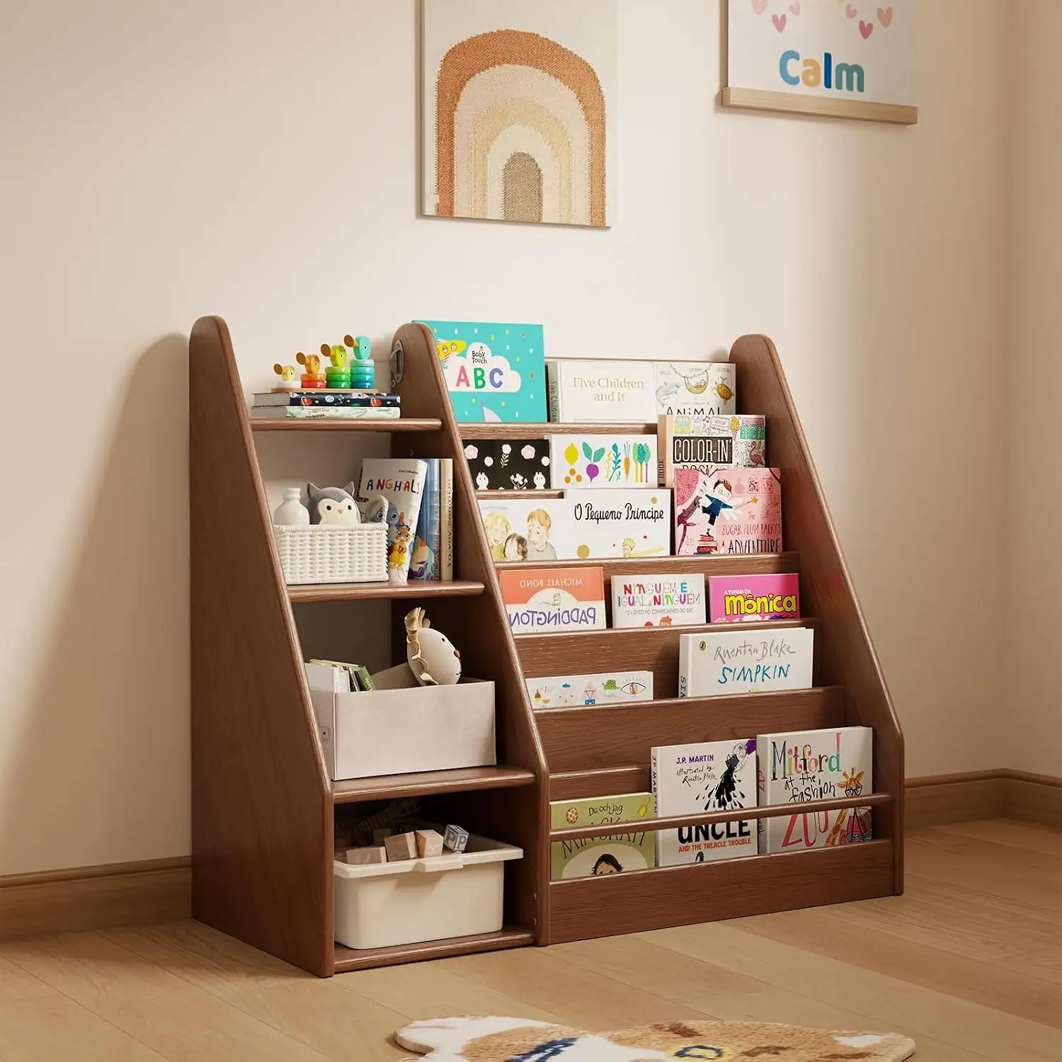 DONGMUWUEJEE Solid Wood Kids Bookshelf,… — Photo 1