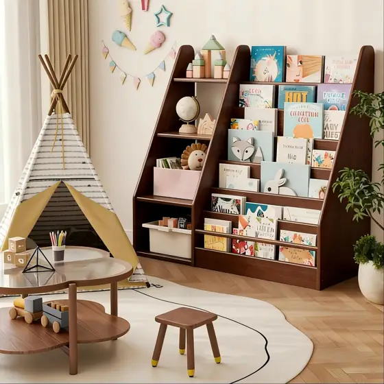 DONGMUWUEJEE Solid Wood Kids Bookshelf,… — Photo 2