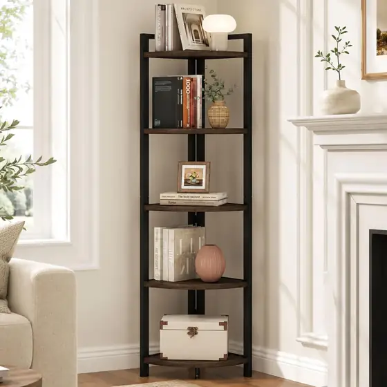 FATORRI Rustic Tall Corner Shelf,… — Photo 1