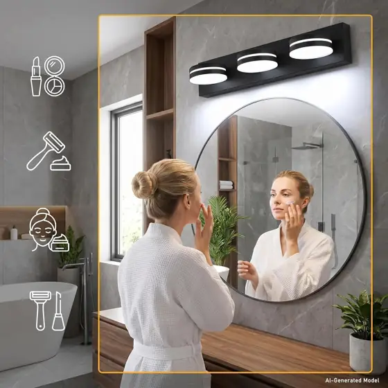 3-Light Bathroom Vanity LED, 24-inch… — Photo 2