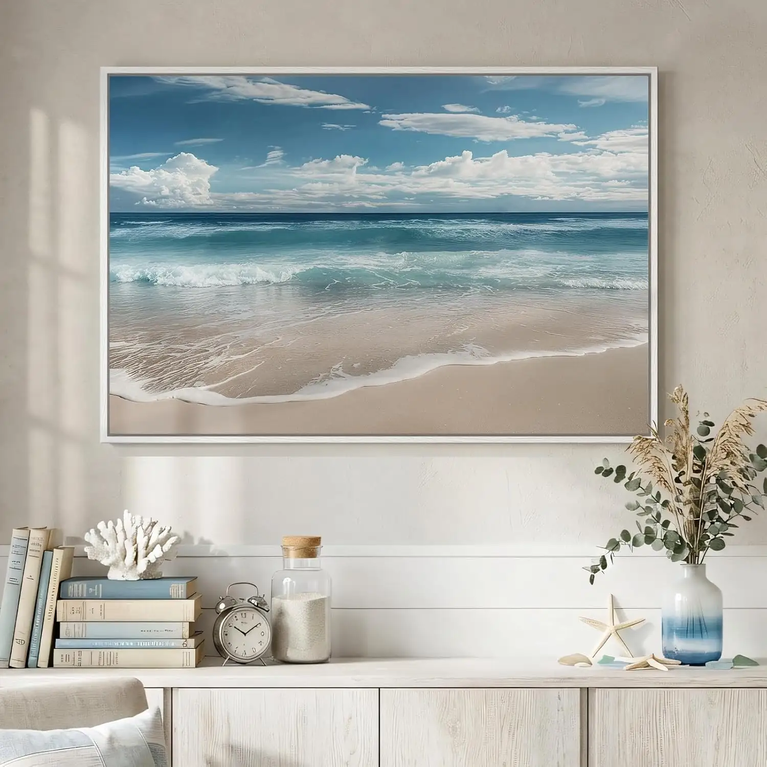 Framed Coastal Beach Wall Art,… — Photo 1