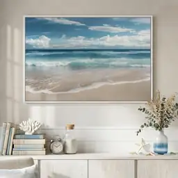 Framed Coastal Beach Wall Art,… — Photo 1