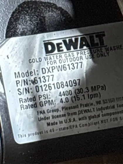 DEWALT 4400 PSI 4.0 GPM… — Photo 6