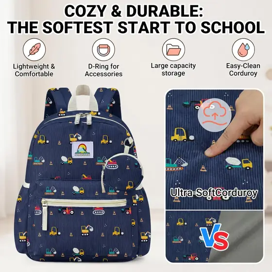 Corduroy Toddler Backpack for Boys… — Photo 3