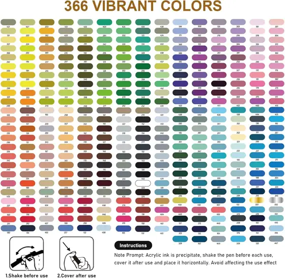 366 Colors Acrylic Paint Marker… — Photo 2