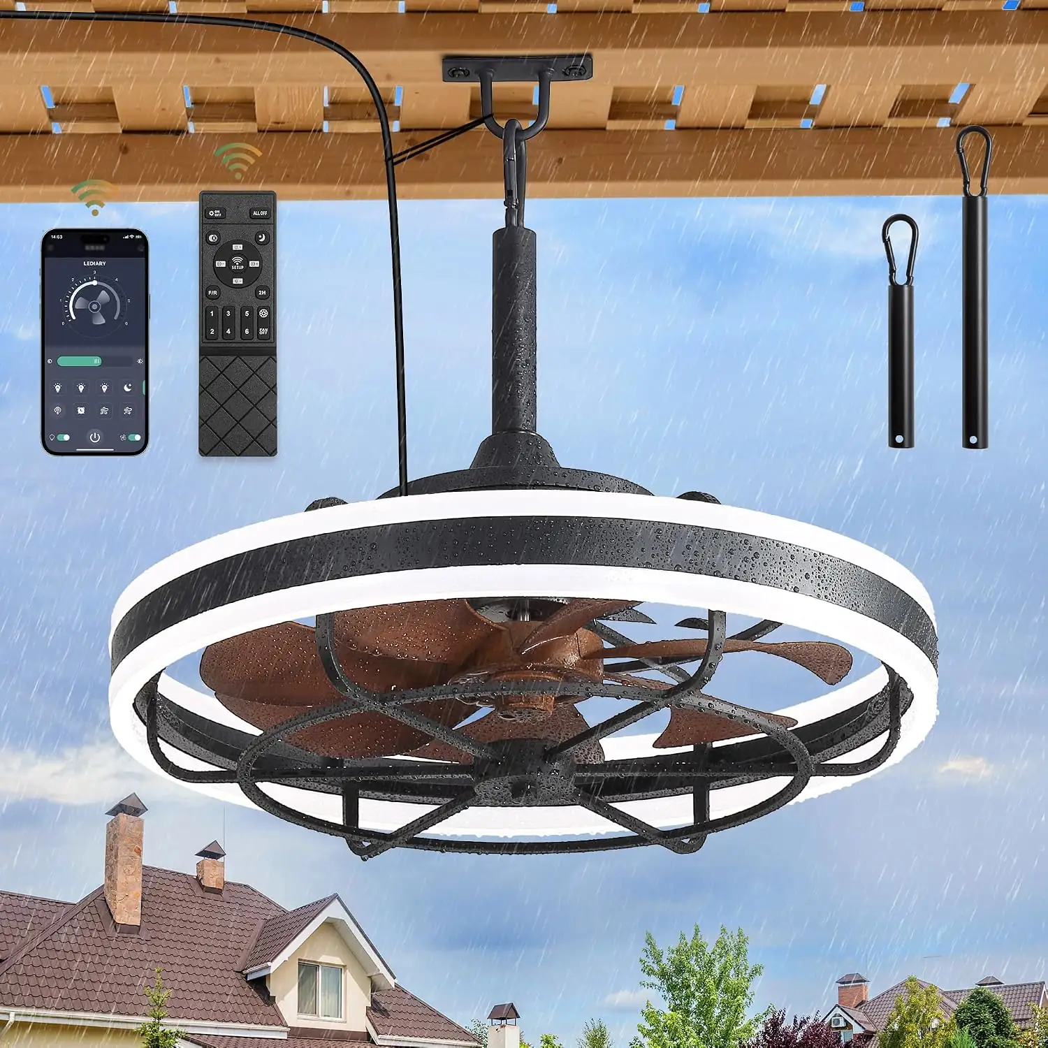 LEDIARY 20" Outdoor Ceiling Fans… — Photo 1